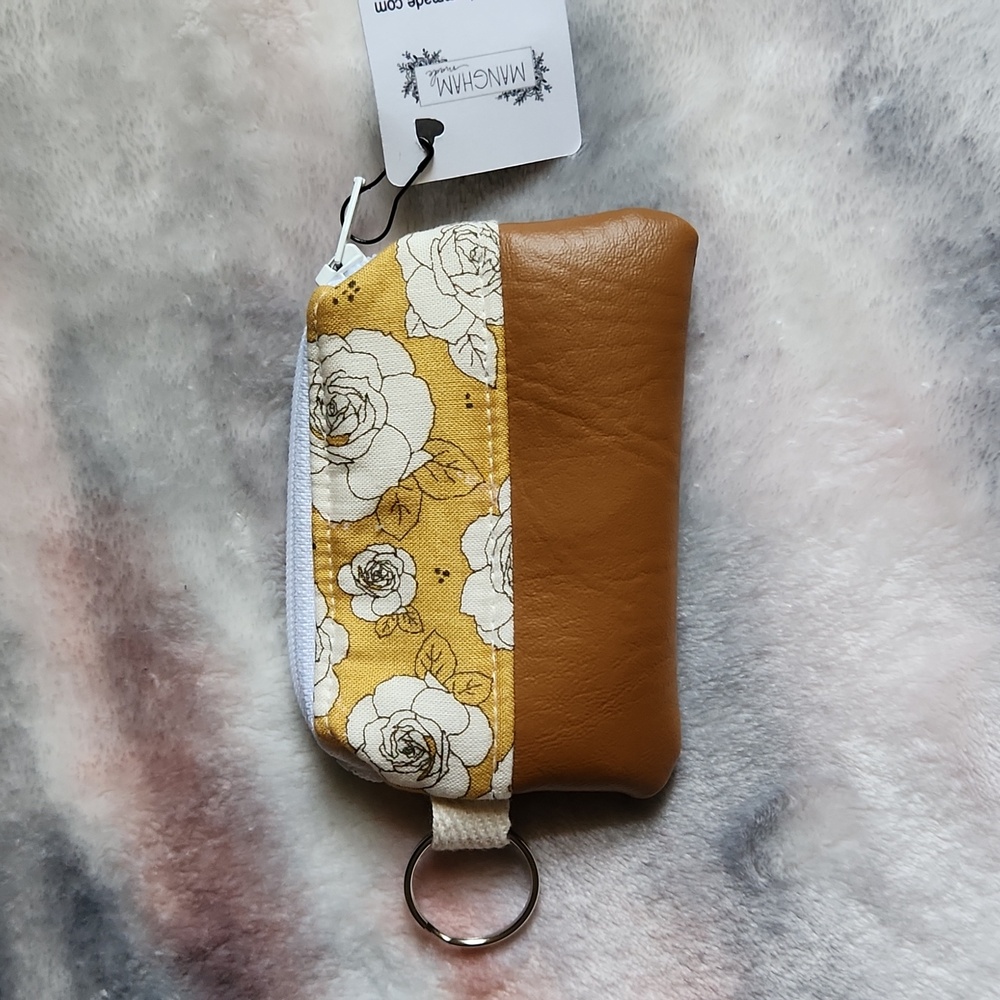 Handmade small key chain zipper pouch/coin purse